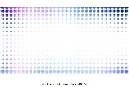 Light Pink, Blue vector illustration which consist of circles. Dotted gradient design for your business. Creative geometric background in halftone style with colored spots.