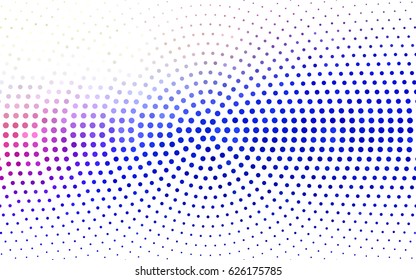 Light Pink, Blue vector illustration which consist of circles. Dotted gradient design for your business. Creative geometric background in halftone style with colored spots.