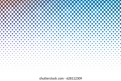 Light Pink, Blue vector illustration which consist of circles. Dotted gradient design for your business. Creative geometric background in halftone style with colored spots.