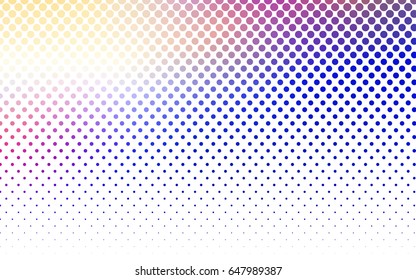 Light Pink, Blue vector illustration which consist of circles. Dotted gradient design for your business. Creative geometric background in halftone style with colored spots.