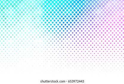 Light Pink, Blue vector illustration which consist of circles. Dotted gradient design for your business. Creative geometric background in halftone style with colored spots.