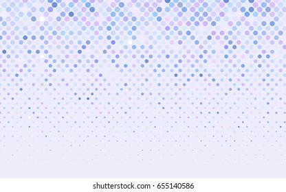 Light Pink, Blue vector illustration which consist of circles. Dotted gradient design for your business. Creative geometric background in halftone style with colored spots.