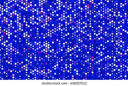 Light Pink, Blue vector illustration which consist of circles. Dotted gradient design for your business. Creative geometric background in halftone style with colored spots.