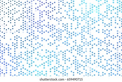 Light Pink, Blue vector illustration which consist of circles. Dotted gradient design for your business. Creative geometric background in halftone style with colored spots.