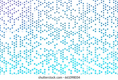 Light Pink, Blue vector illustration which consist of circles. Dotted gradient design for your business. Creative geometric background in halftone style with colored spots.