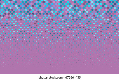 Light Pink, Blue vector illustration which consist of circles. Dotted gradient design for your business. Creative geometric background in halftone style with colored spots.