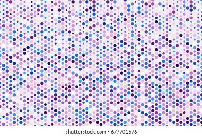 Light Pink, Blue vector illustration which consist of circles. Dotted gradient design for your business. Creative geometric background in halftone style with colored spots.