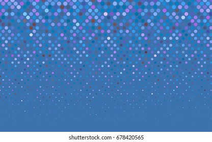 Light Pink, Blue vector illustration which consist of circles. Dotted gradient design for your business. Creative geometric background in halftone style with colored spots.