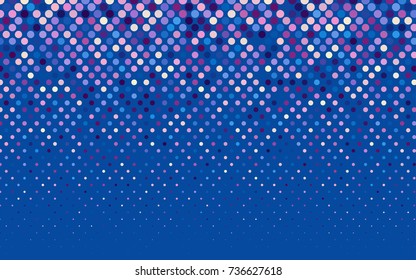 Light Pink, Blue vector illustration which consist of circles. Dotted gradient design for your business. Creative geometric background in halftone style with colored spots.