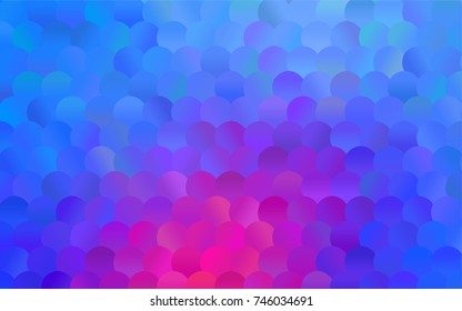 Light Pink, Blue vector illustration which consist of circles. Dotted gradient design for your business. Creative geometric background in halftone style with colored spots.