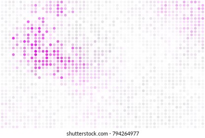 Light Pink, Blue vector illustration which consist of circles. Dotted gradient design for your business. Creative geometric background in halftone style with colored spots.