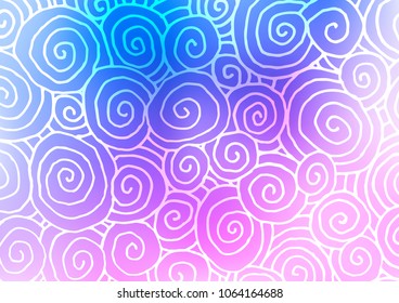 Light Pink, Blue vector indian curved template. Creative illustration in blurred style with doodles and Zen tangles. The best blurred design for your business.