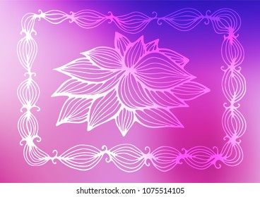 Light Pink, Blue vector indian curved texture. Decorative shining illustration with doodles on abstract template. The doodle design can be used for your web site.