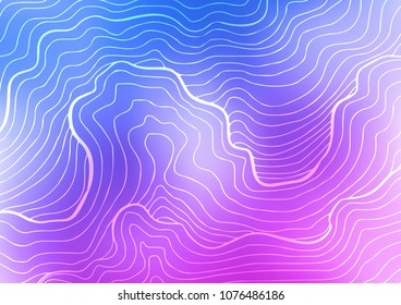 Light Pink, Blue vector indian curved background. Shining colored illustration with doodles in Zen tangle style. The pattern can be used for coloring books and pages for kids.