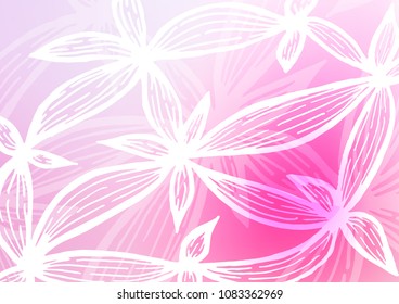 Light Pink, Blue vector indian curved background. Decorative shining illustration with doodles on abstract template. The pattern can be used for coloring books and pages for kids.