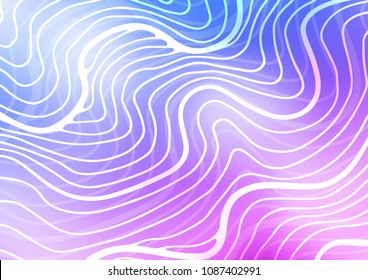 Light Pink, Blue vector indian curved pattern. An elegant bright illustration with lines in Natural style. The pattern can be used for coloring books and pages for kids.