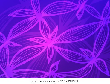 Light Pink, Blue vector indian curved pattern. A completely new color illustration in doodle style. The textured pattern can be used for website.