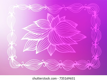 Light Pink, Blue vector indian curved texture. Doodles on blurred abstract background with gradient. The best blurred design for your business.