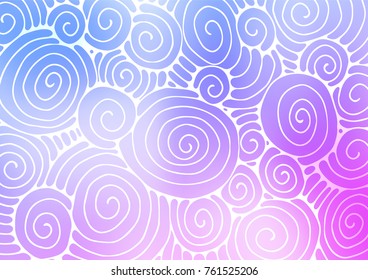 Light Pink, Blue vector indian curved template. Ethnic elegant natural pattern with gradient. A completely new template for your business design.