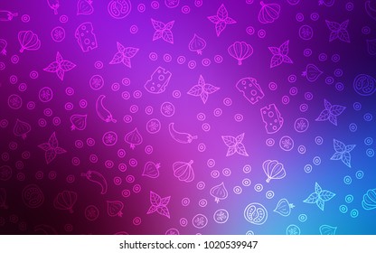 Light Pink, Blue vector layout with restaurant food. Decorative shining illustration with food on abstract template. Pattern for menu of cafes, bars, restaurants.
