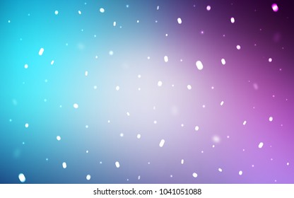 Light Pink, Blue vector layout with bright snowflakes. Decorative shining illustration with snow on abstract template. The pattern can be used for new year ad, booklets.