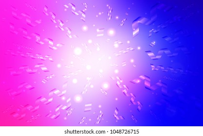 Light Pink, Blue vector layout with festival confetti. Confetti on blurred abstract background with colorful gradient. The pattern can be used for new year ad, booklets.