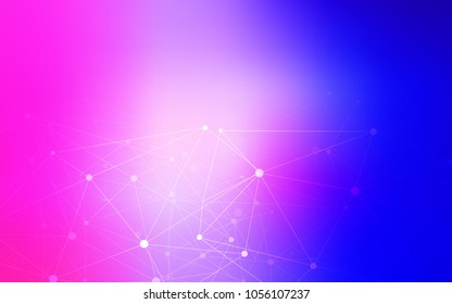 Light Pink, Blue vector layout with circles, lines. Abstract illustration with colorful discs and triangles. Beautiful design for your business advert.