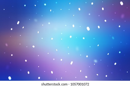Light Pink, Blue vector layout with bright snowflakes. Shining colored illustration with snow in christmas style. The template can be used as a new year background.