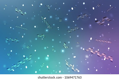 Light Pink, Blue vector layout with festival confetti. Blurred decorative design in anniversary style with confetti. The pattern can be used for carnival, festival leaflets.