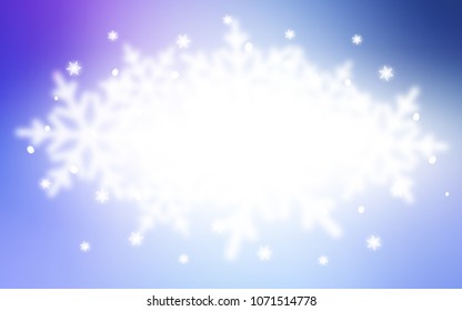 Light Pink, Blue vector layout with bright snowflakes. Glitter abstract illustration with crystals of ice. New year design for your business advert.