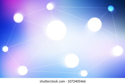Light Pink, Blue vector layout with circles, lines. Abstract illustration with colorful discs and triangles. Pattern can be used for ads, leaflets.