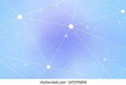 Light Pink, Blue vector layout with circles, lines. Design with connection of dots and lines on colorful background. Pattern can be used for futuristic ad, booklets.