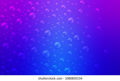 Light Pink, Blue vector layout with circle shapes. Blurred decorative design in abstract style with bubbles. Pattern can be used as texture of water, rain drops.