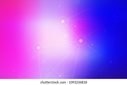 Light Pink, Blue vector layout with circles, lines. Decorative design in abstract style with triangle structure. New design for ad, poster, banner of your website.