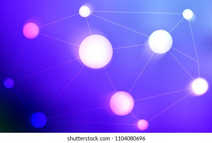 Light Pink, Blue vector layout with circles, lines. Design with connection of dots and lines on colorful background. Pattern can be used for ads, leaflets.