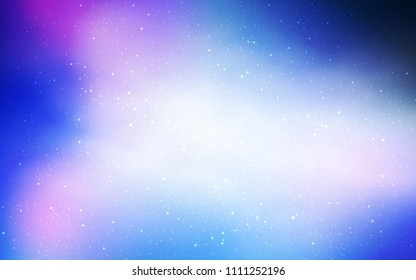 Light Pink, Blue vector layout with cosmic stars. Glitter abstract illustration with colorful cosmic stars. Template for cosmic backgrounds.