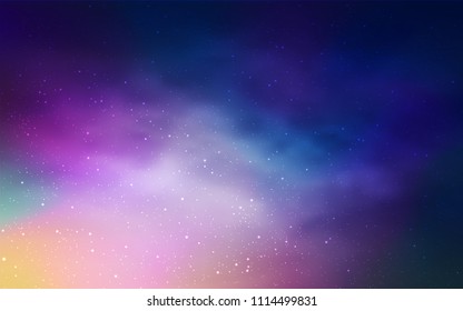 Light Pink, Blue vector layout with cosmic stars. Shining colored illustration with bright astronomical stars. Pattern for astronomy websites.