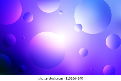 Light Pink, Blue vector layout with circle shapes. Blurred decorative design in abstract style with bubbles. Pattern can be used for beautiful websites.