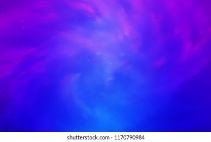 Light Pink, Blue vector layout with cosmic stars. Blurred decorative design in simple style with galaxy stars. Pattern for astronomy websites.