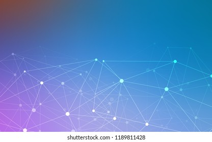 Light Pink, Blue vector layout with circles, lines. Abstract illustration with colorful discs and triangles. Pattern can be used for futuristic ad, booklets.