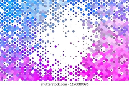 Light Pink, Blue vector layout with circle spots. Blurred decorative design in abstract style with bubbles. Pattern for ads, leaflets.