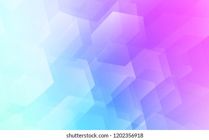 Light Pink, Blue vector layout with hexagonal shapes. Illustration with set of colorful hexagons. Pattern for texture of wallpapers.