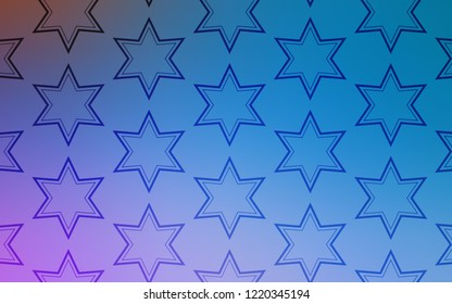 Light Pink, Blue vector layout with bright stars. Glitter abstract illustration with colored stars. Pattern for wrapping gifts.