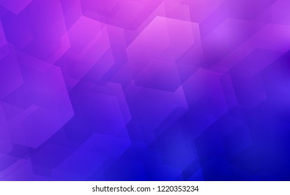 Light Pink, Blue vector layout with hexagonal shapes. Illustration of colored hexagons on white surface. Pattern for texture of wallpapers.
