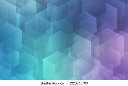 Light Pink, Blue vector layout with hexagonal shapes. Abstract illustration with colorful hexagons. Pattern for ads, leaflets.
