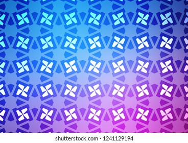 Light Pink, Blue vector layout with lines, rectangles. Lines, rhombus with colorful gradient. Pattern can be used for websites.