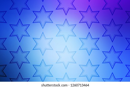 Light Pink, Blue vector layout with bright stars. Decorative illustration with stars on abstract template. Pattern for new year ad, booklets.