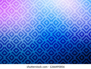 Light Pink, Blue vector layout with lines, rectangle. Colorful decorative design in simple style with lines, rhombuses. Best design for your ad, poster, banner.