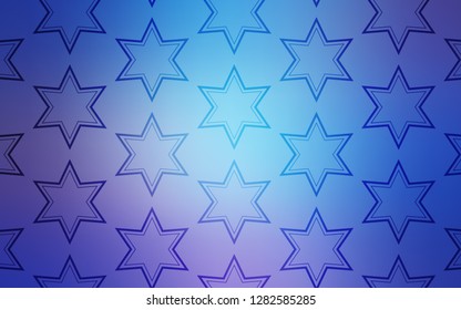 Light Pink, Blue vector layout with bright stars. Modern geometrical abstract illustration with stars. Best design for your ad, poster, banner.