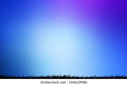 Light Pink, Blue vector layout with cosmic stars. Blurred decorative design in simple style with galaxy stars. Template for cosmic backgrounds.